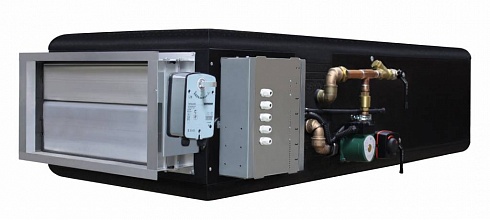 i-vent-2000 W приточная установка с высокой фильтрацией воздуха с водяным нагревателем оснащена заслонкой, электрическим нагревателем и автоматикой
